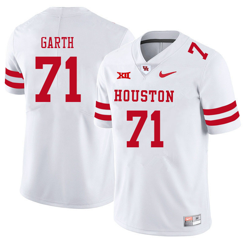 Men #71 Jaylen Garth Houston Cougars College Big 12 Conference Football Jerseys Sale-White - Click Image to Close